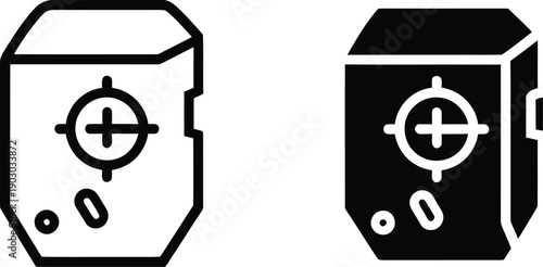 Black and White ATM Machine Icons