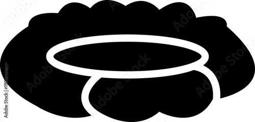 Hammock cot icon, outdoor camping sleep bed symbol, hanging camp bed for hiking, backpacking, survival gear, travel, adventure, minimal vector, seating arrangements furniture relaxation deigns.