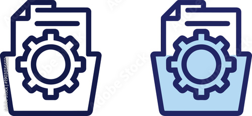 Gear icons on file folders