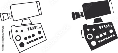Vintage Camera and Monitor Equipment Setup