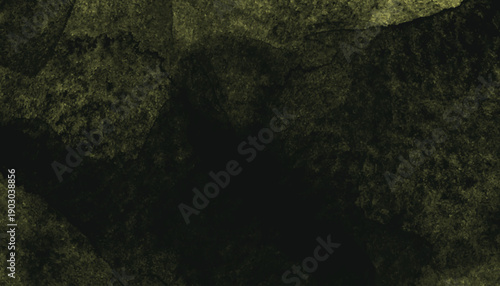 Dark green watercolor textured background with abstract shapes