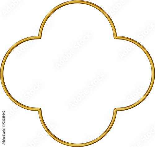 Minimalist Gold Quatrefoil Frame Border
