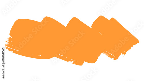 Dynamic Orange Paint Brush Smear with Splatter Texture for Modern Design
