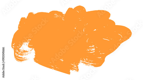 Grunge Orange Paint Splash and Brush Blot for Artistic Background