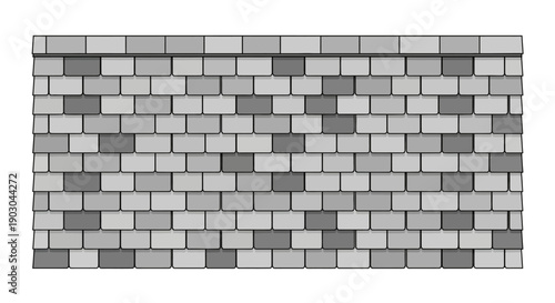 Gray brick wall pattern with alternating shades for architectural design