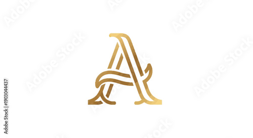 Elegant Gold Letter A Logo Design with Ornate Detailing
