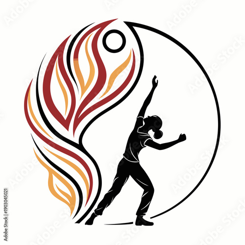 Abstract Flame Wave Logo: Balance, Energy, and Dynamic Brand Identity