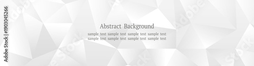 ワイド構図のグレーポリゴンクリスタル背景 Webバナー用