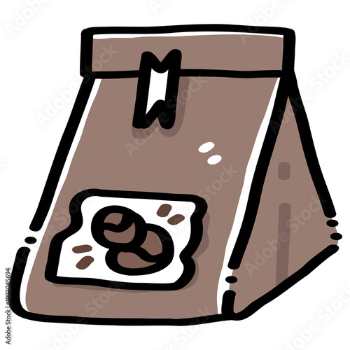 Cute Coffee Bean Bag Illustration