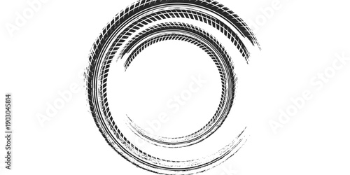 Black tire marks on road, Black rubber tire marks and tread marks, Tire trace track wheels texture and background.