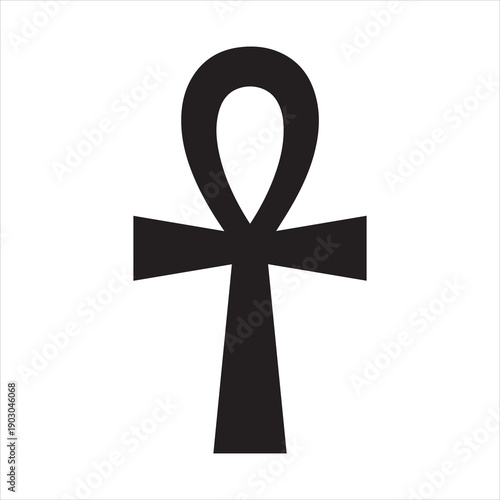 Ankh Symbol Minimalist Black Silhouette Vector