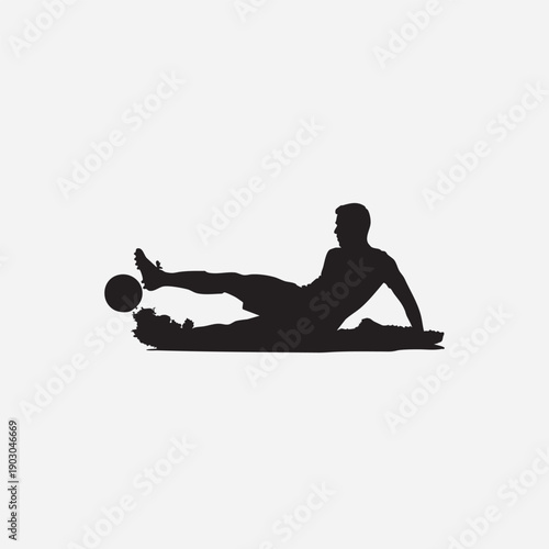Black vector illustration of silhouettes featuring a man on a bicycle, a woman practicing yoga, and people engaged in fitness sports exercise near water with Japanese kanji calligraphy