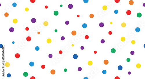 Colorful multicolored dots scattered randomly creating a vibrant and playful visual effect for design purposes