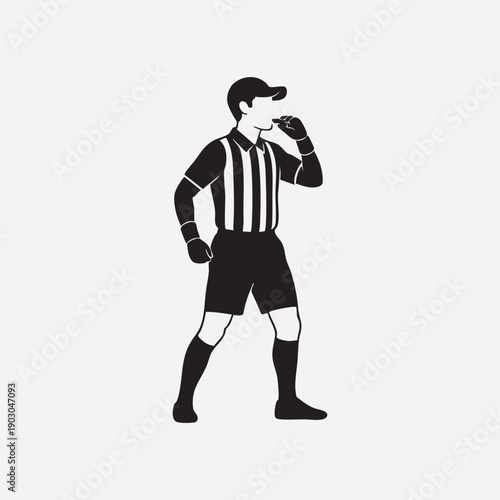 A silhouette of a businessman holding a microphone in one hand and a gun in the other against a stark background