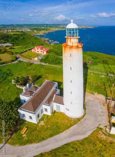 фотографія Ragged Point Lighthouse aerial view in historic village of Marley Vale, Saint Philip, Barbados