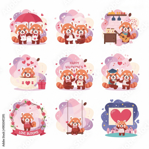 Happy couple in love framed by cherry blossoms for Valentine's Day