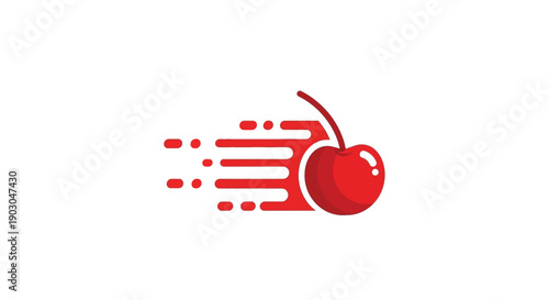 Dynamic Cherry Logo with Speed Trails.
