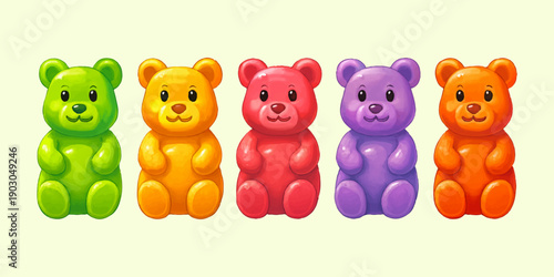Colorful Gummy Bear Candy Set Cute Jelly Sweet Collection