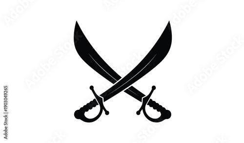 Black silhouette of two crossed swords