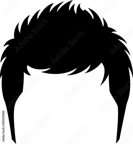 Silhouette of man hairstyle.