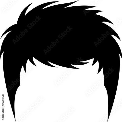 Silhouette of a man haircut.
