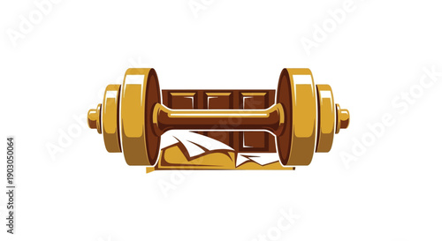 Golden Dumbbell Weightlifting Equipment for Strength Training.