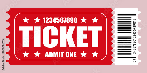 vector ticket clip art isolated on pink background. 