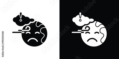 Pollution Icon Sheet  Black And White