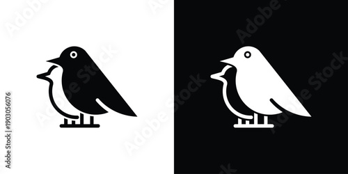 Bird Icon Sheet  Black And White