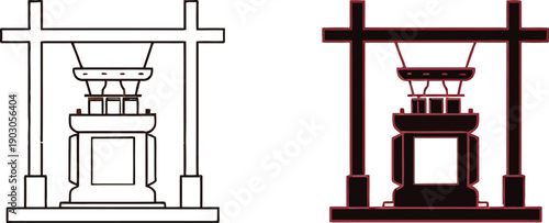 Japanese Torii Gate with Lantern