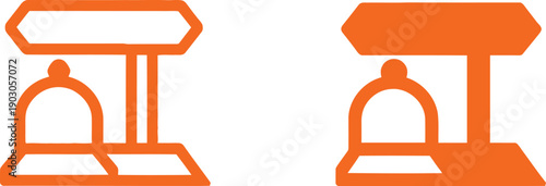 Orange icons of two different scales