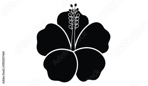 Black silhouette of a hibiscus flower