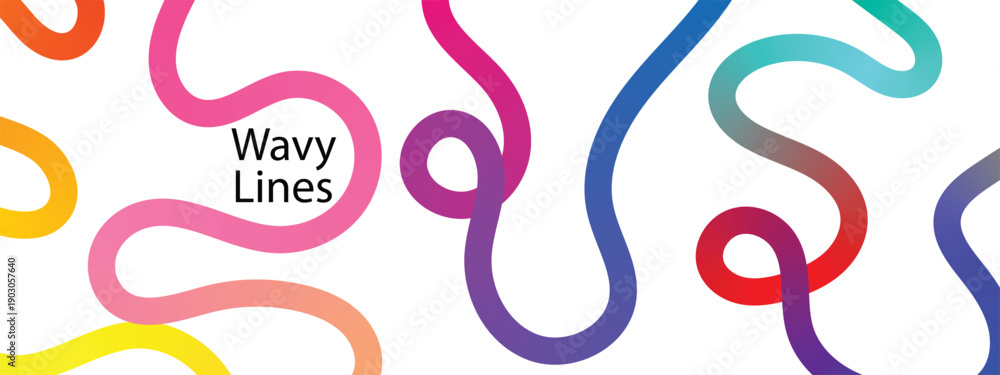 Obraz premium Swirl Color Gradient Lines. Abstract rainbow gradient wavy lines pattern.