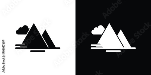 Mountain Icon Sheet  Black And White