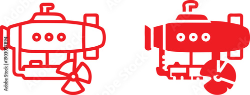 Red Submarine Icons