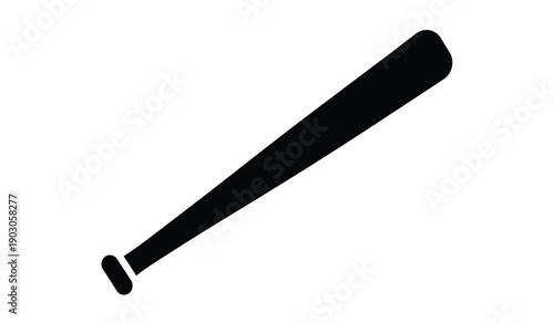 A black baseball bat on an isolated for sports or equipment themes