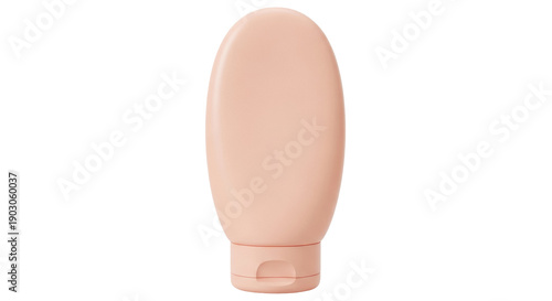 Foto Peach-colored cosmetic tube isolated PNG on transparent background, blank contai