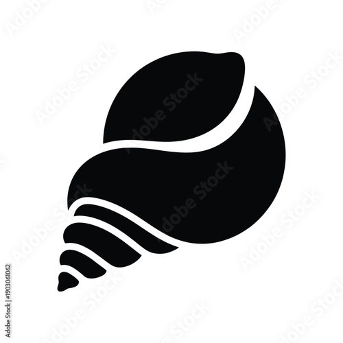 A simple black and white illustration of a nautilus seashell