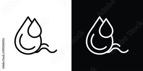 Water Icon Sheet  Black And White