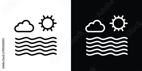 Ocean Icon Sheet  Black And White