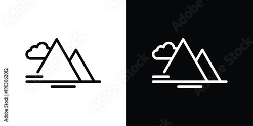 Mountain Icon Sheet  Black And White