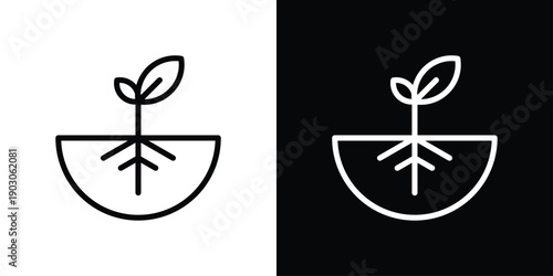 Soil Icon Sheet  Black And White