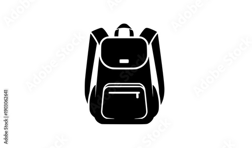 Outdoor backpack silhouette icon vector illustration