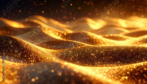 Golden waves with bokeh