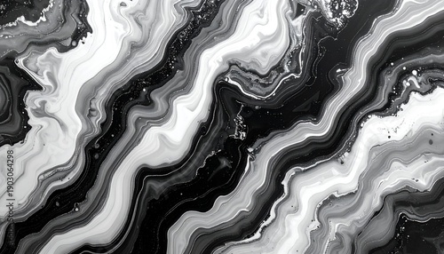 Swirling monochrome bands mimic waves and mineral deposits, abstract