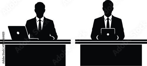 Collection of black vector silhouettes featuring wild ducks and cute baby ducklings flying standing and walking for nature illustrations and waterfowl hunting club logo designs.