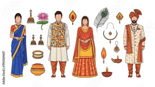 Traditional Indian Wedding Attire Adults.