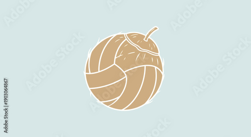 Volleyball shaped like a pear on a light background.