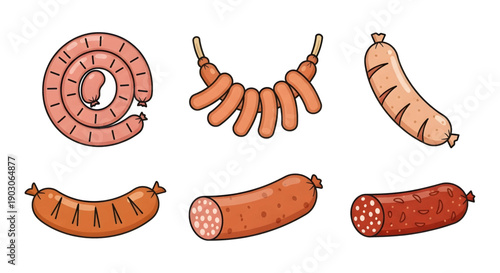 Variety of Sausages on Display.