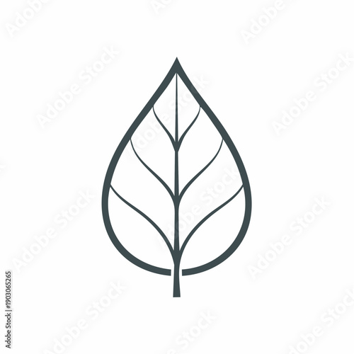 Simple leaf outline icon for nature and organic concepts